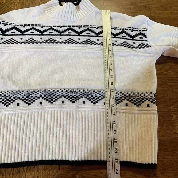 Christian Siriano Chenille Sweater Nordic Fair Isle Mock Neck Ski Soft Sz Large - Picture 8 of 11